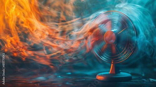 A retro fan blows hot and cold air simultaneously.