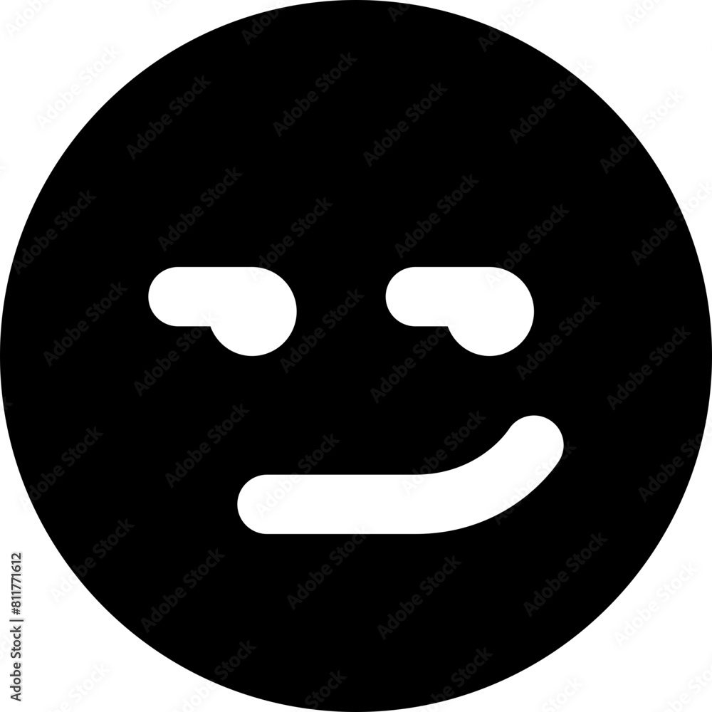 face smirking line icon face smirking line icon