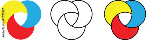 Venn diagram overlapping chart. Business presentation venn vector chart.