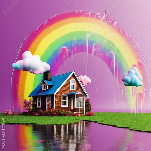 rainbow  and  house  2024 photo