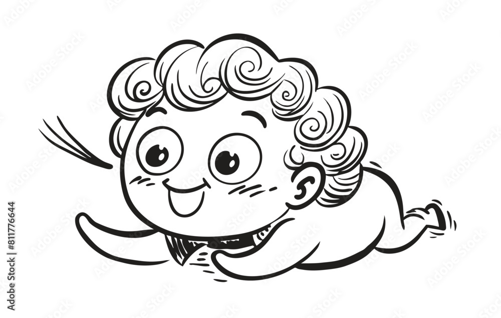 Cute little curly baby doodle art vector. Cute little curly baby doodle art vector.