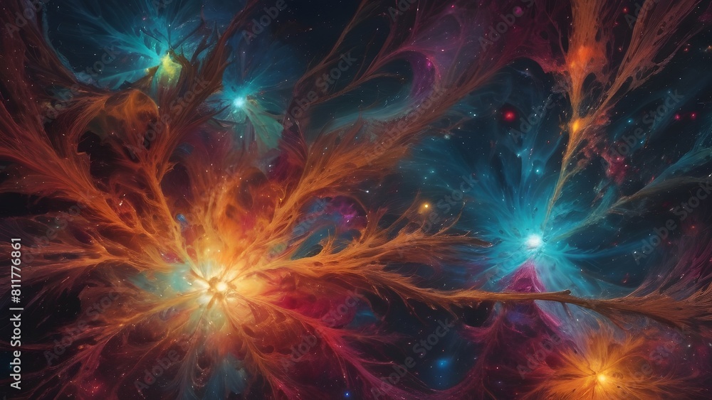 Cosmic abstract composition with swirling galaxies Cosmic abstract composition with swirling galaxies