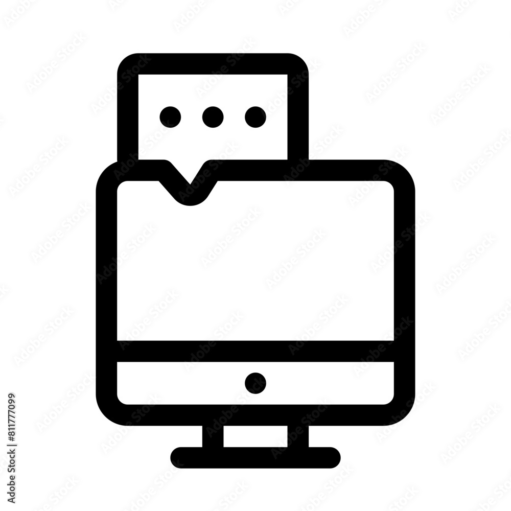 Online Conversation Line Icon Online Conversation Line Icon
