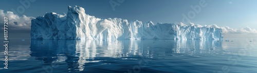 A large ice block is floating in the ocean © AnuStudio