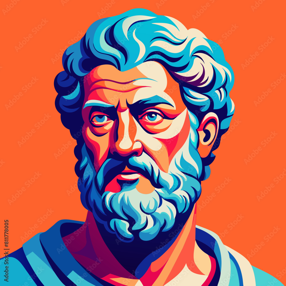 Illustration of three Greek philosophers Aristotle Illustration of three Greek philosophers Aristotle