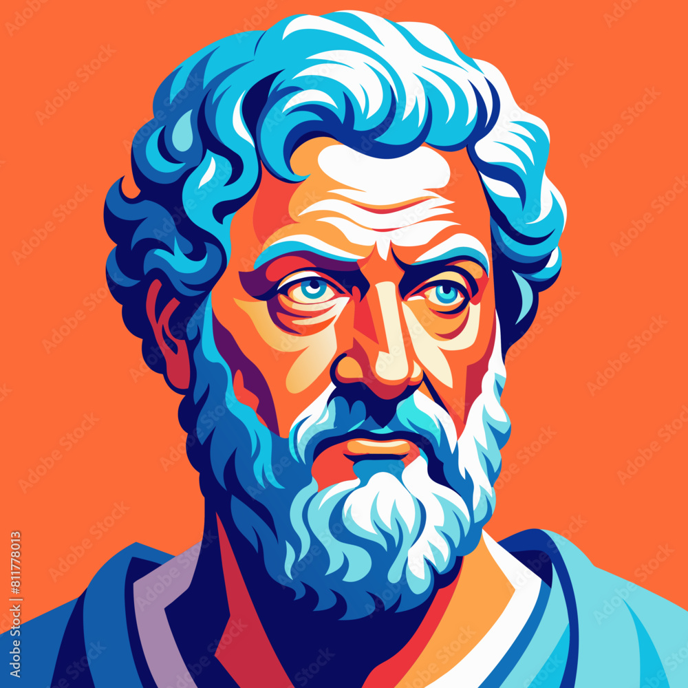 Illustration of three Greek philosophers Aristotle Illustration of three Greek philosophers Aristotle