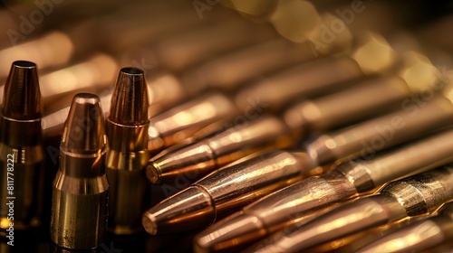 Empty rifle bullet cartridges. photo