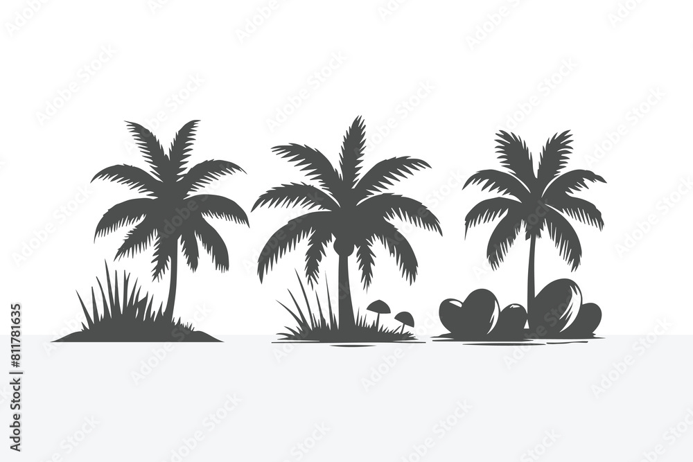 palm tree black silhouettes Vector design palm tree black silhouettes Vector design