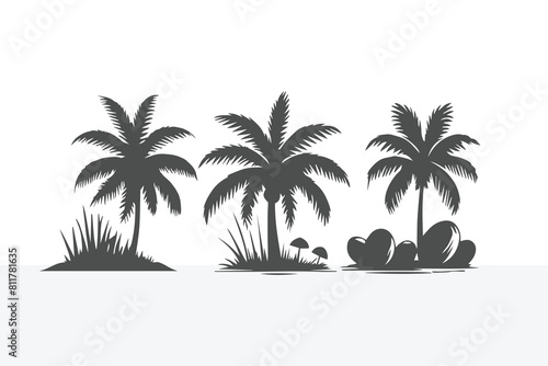 palm tree black silhouettes Vector design