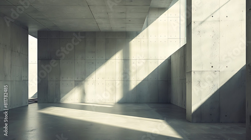 Abstract architecture background empty rough concrete interior with diagonal columns 