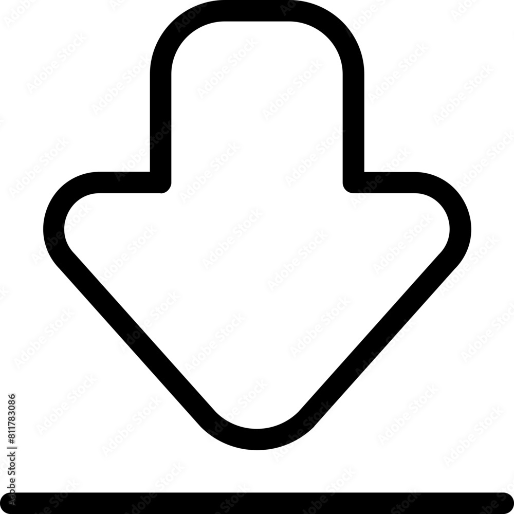 down to line icon flat vector down to line icon flat vector