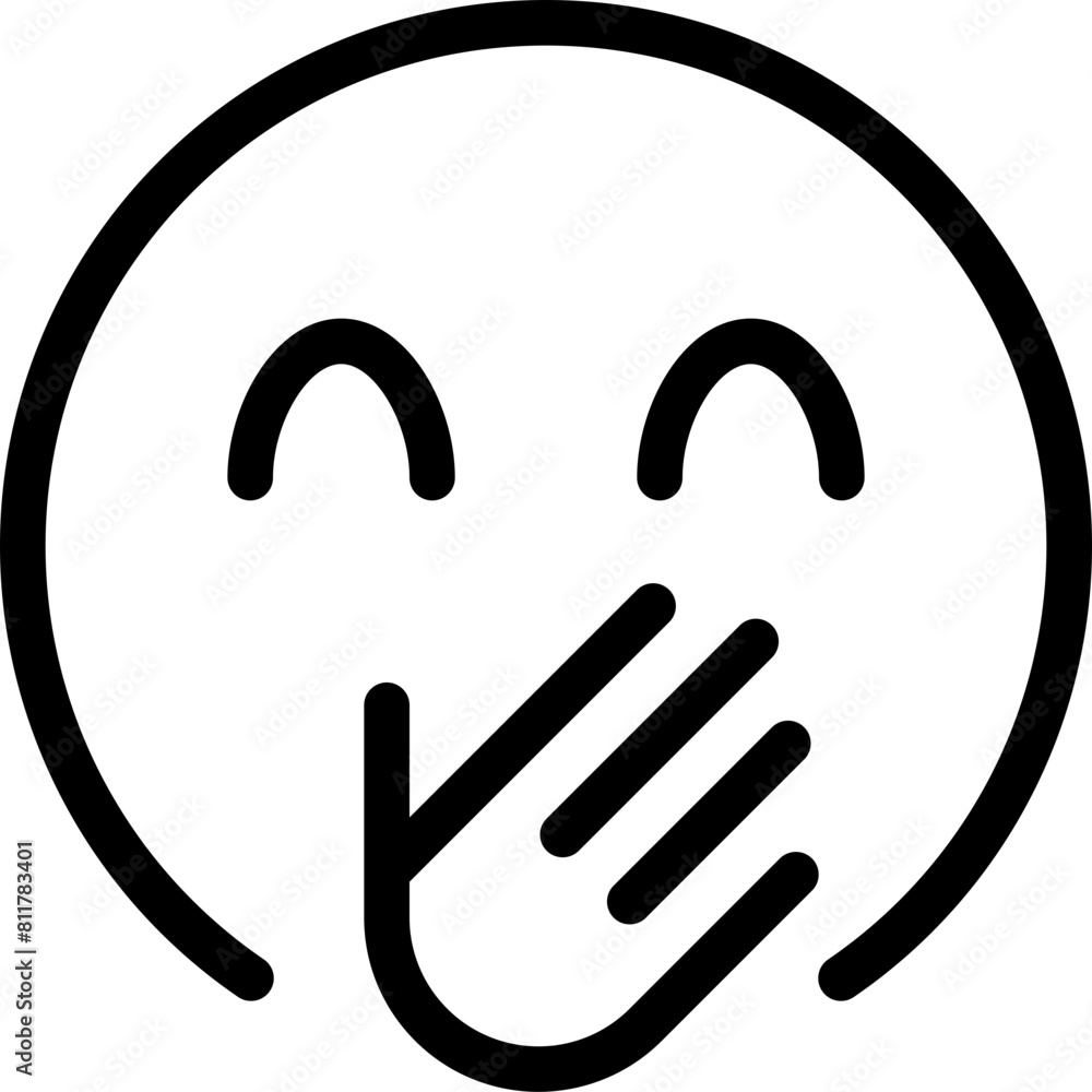 face beam hand over mouth icon flat vector face beam hand over mouth icon flat vector