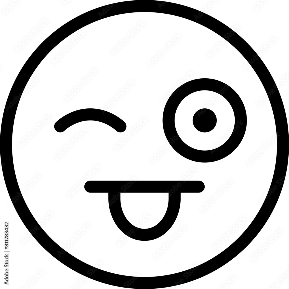 face grin tongue wink icon flat vector face grin tongue wink icon flat vector