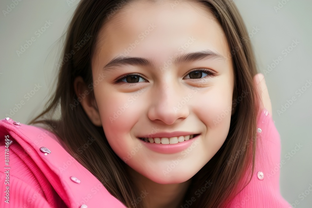 a cute happy teenage girl portrait close-up view headshot a cute happy teenage girl portrait close-up view headshot