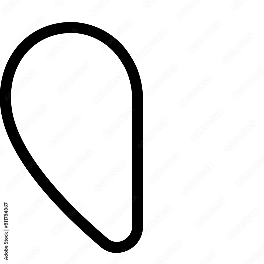 heart half icon flat vector heart half icon flat vector