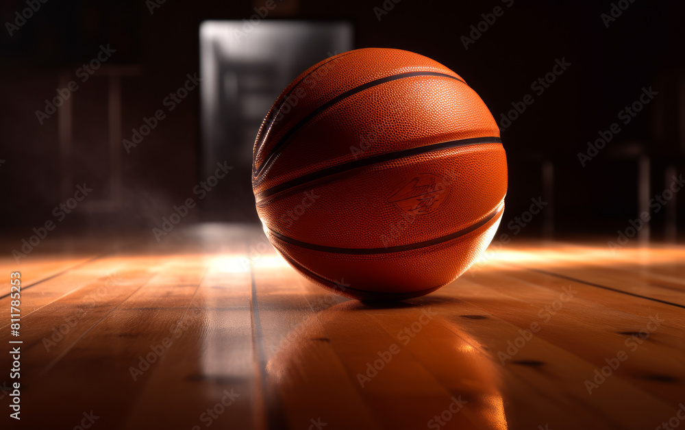 a basketball ball on a hardwood floor,ai a basketball ball on a hardwood floor,ai