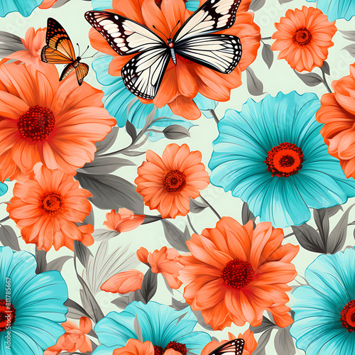 Butterfly digital art seamless pattern  the design for apply a variety of graphic works