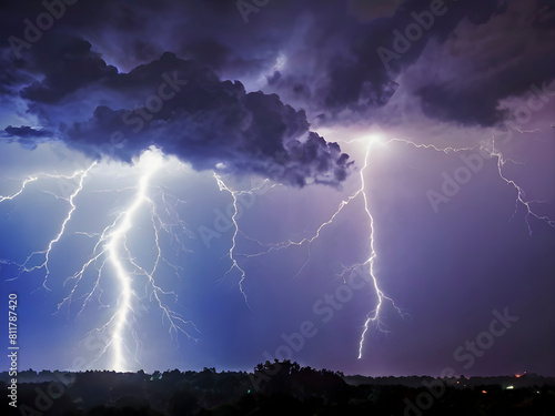 Night Fury. Lightning Tears Across the Storm Filled Sky. © Francesco 