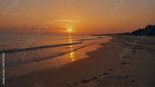 Sunrise at the beach Tranquil Beach Sunset Panorama 