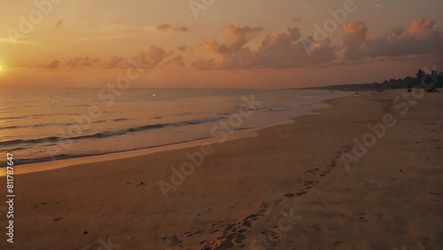 Sunrise at the beach Tranquil Beach Sunset Panorama 