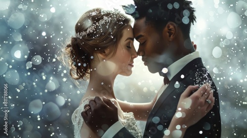 A Magical Winter Wedding Embrace