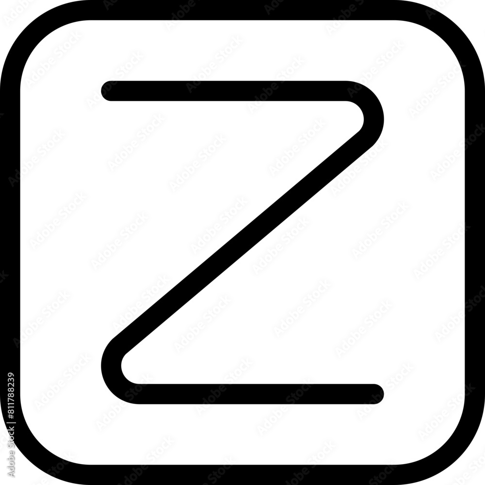 square z icon flat vector square z icon flat vector