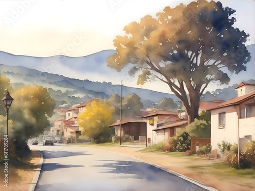 Bathurst Australia Country Landscape Illustration Art photo