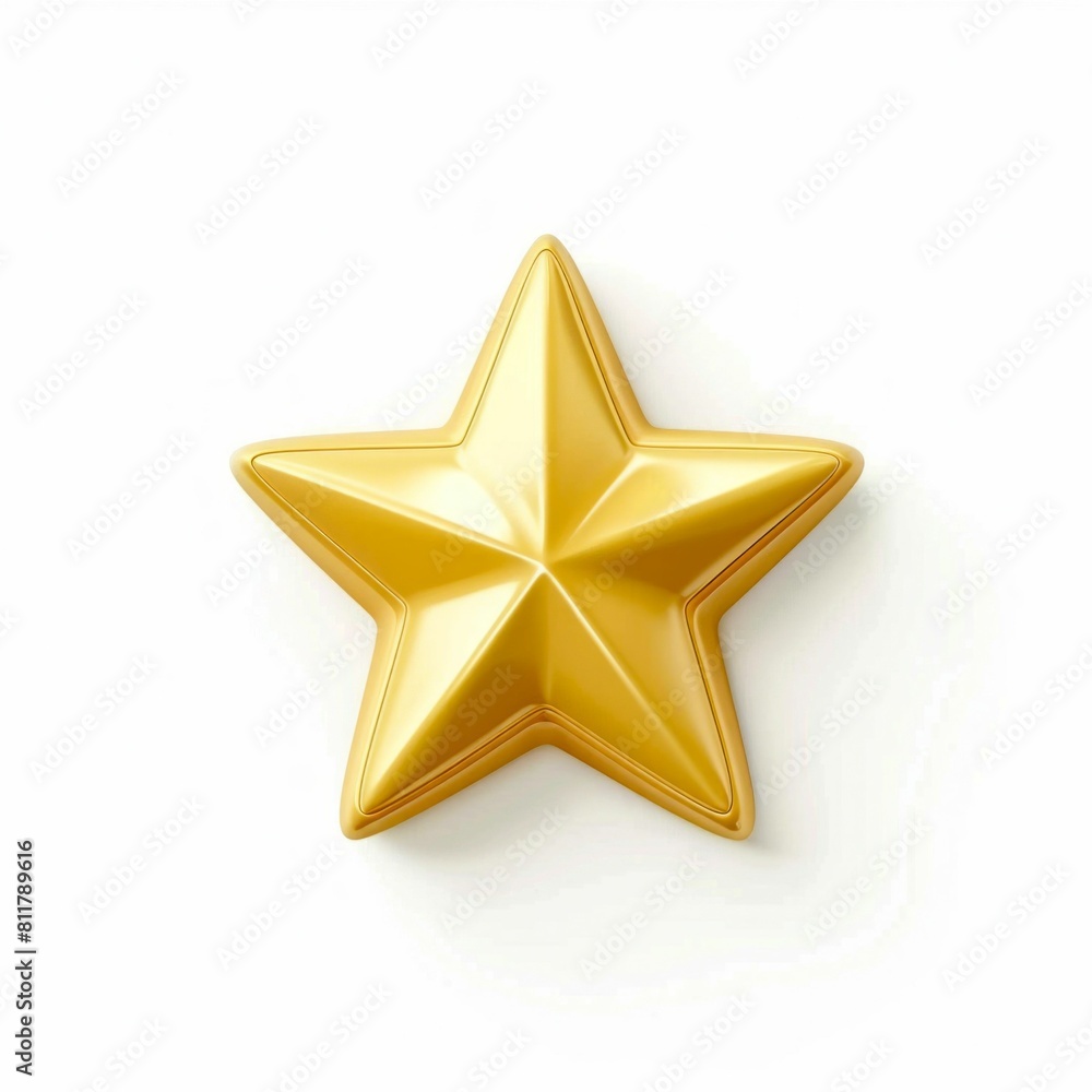 Glossy 3D Star Icon. Generative ai Glossy 3D Star Icon. Generative ai