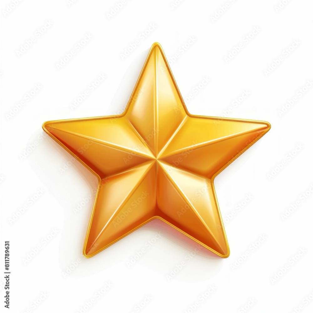Glossy 3D Star Icon. Generative ai Glossy 3D Star Icon. Generative ai