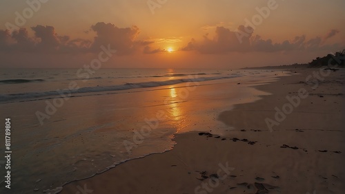 Wallpaper Mural Sunrise at the beach Tranquil Beach Sunset Panorama  Torontodigital.ca