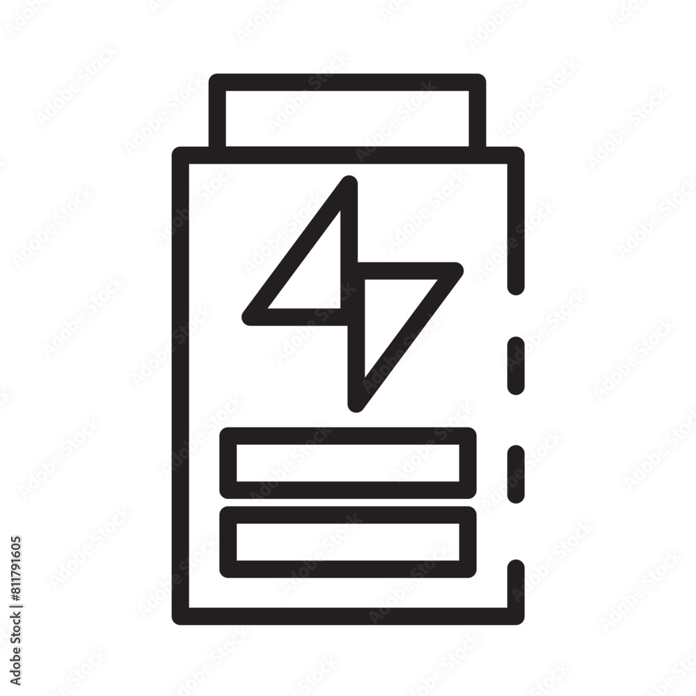 Battery Charger Energy Line Icon Battery Charger Energy Line Icon