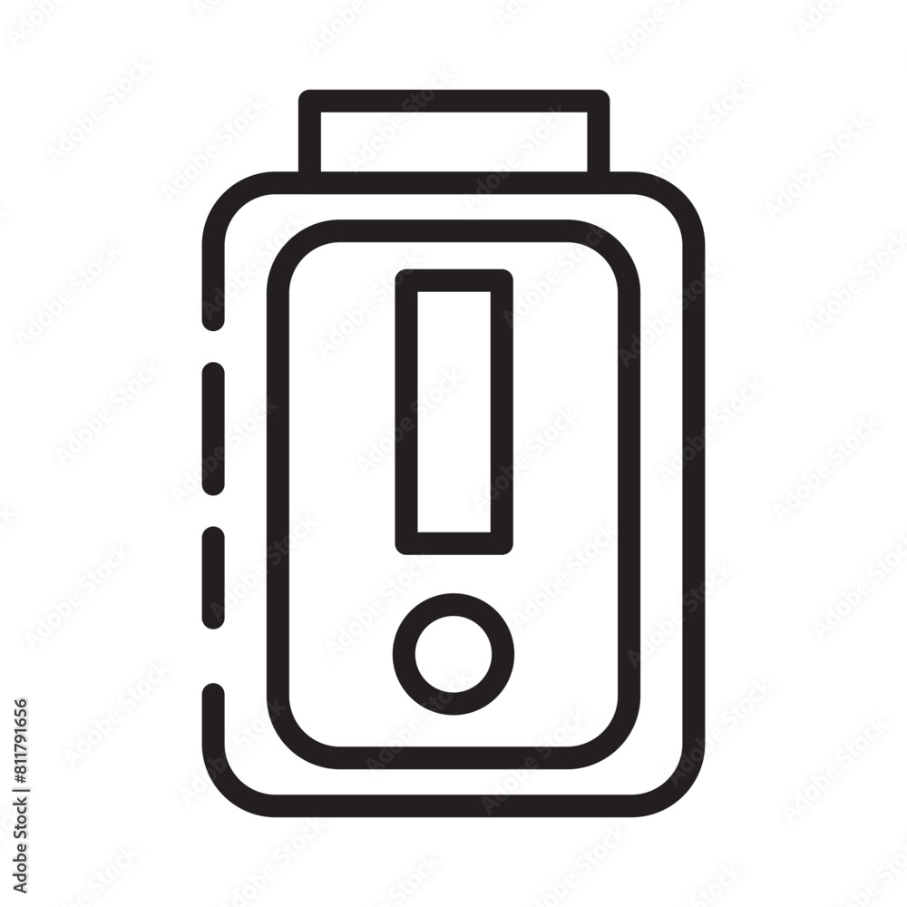 Battery Energy Low Line Icon Battery Energy Low Line Icon