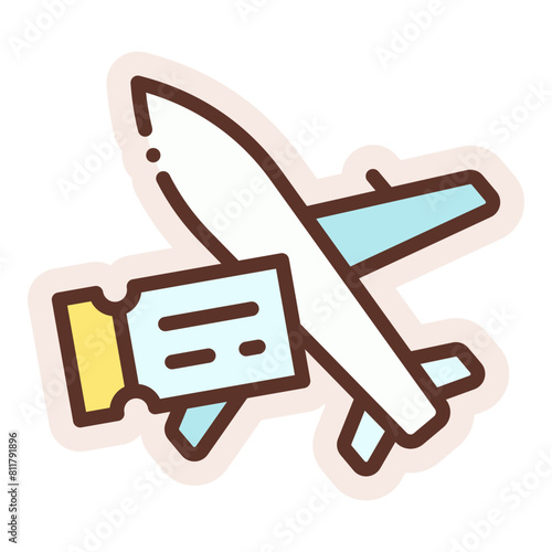 flight ticket sticker