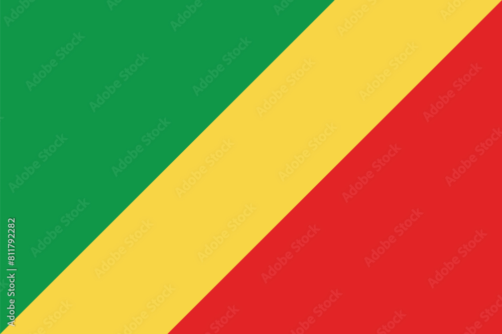 National Flag of Republic of the Congo. Republic of the Congo Flag.
National Flag of Republic of the Congo. Republic of the Congo Flag.