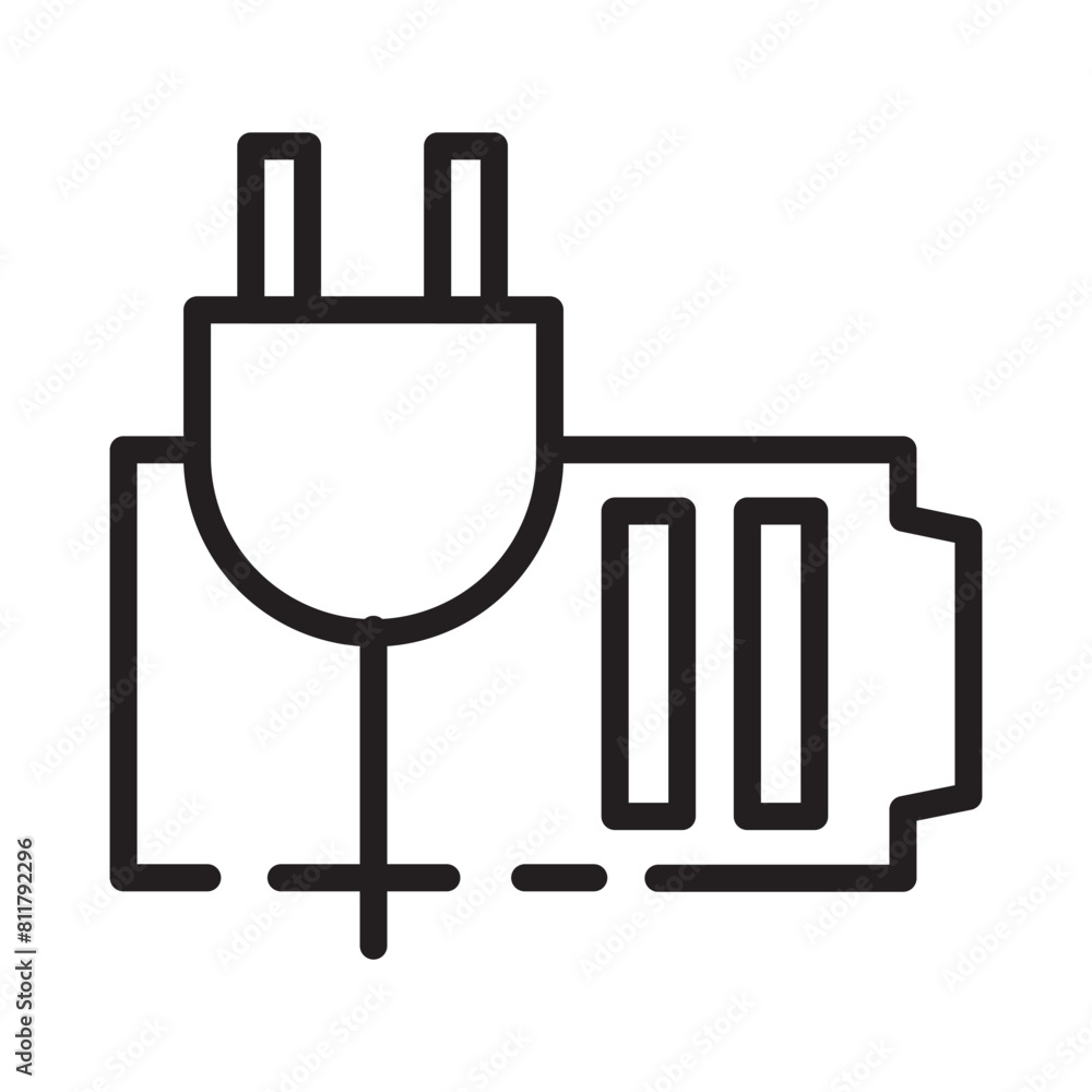 Battery Charge Energy Line Icon Battery Charge Energy Line Icon
