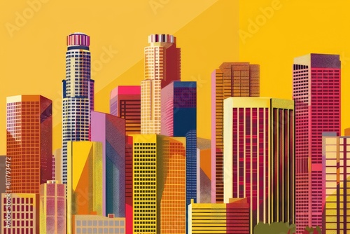 cityscape - business background - city  corporate  backdrop  skyline. Beautiful simple AI generated image in 4K  unique.