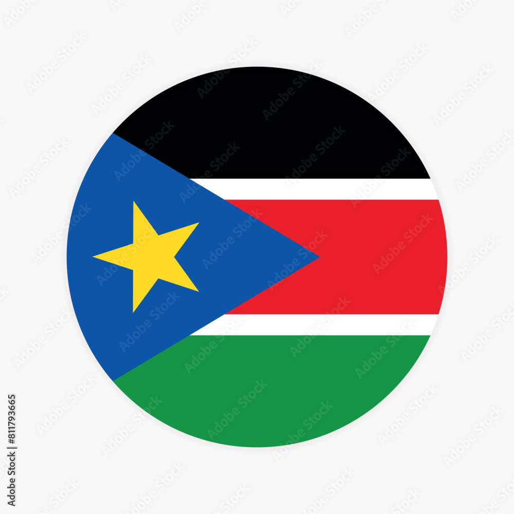 National Flag of South Sudan. South Sudan Flag. South Sudan Round flag.
National Flag of South Sudan. South Sudan Flag. South Sudan Round flag.