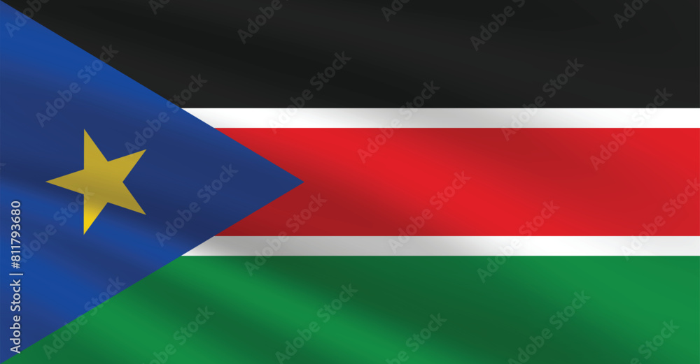 National Flag of South Sudan. South Sudan Flag. Waving South Sudan flag.
National Flag of South Sudan. South Sudan Flag. Waving South Sudan flag.