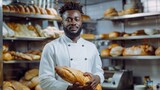 Confident Baker with Fresh Bread