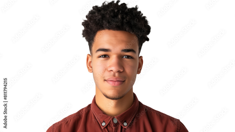 Obraz premium Young professional exuding confidence and positivity. Diverse ethnicity. White background on transparent background