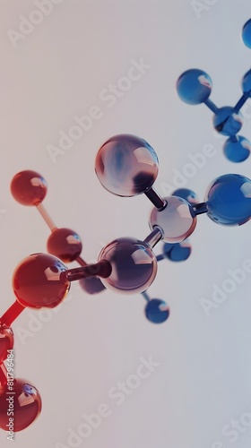 Minimalist 3D Rendered of Insulin Molecule Structure with Clean Lines and Geometric Shapes
