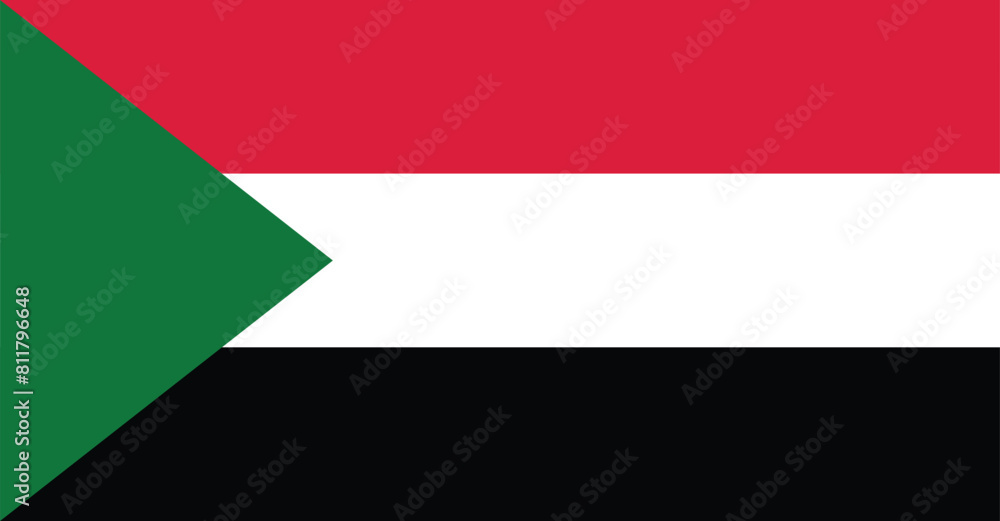 National Flag of Sudan. Sudan Flag. 
