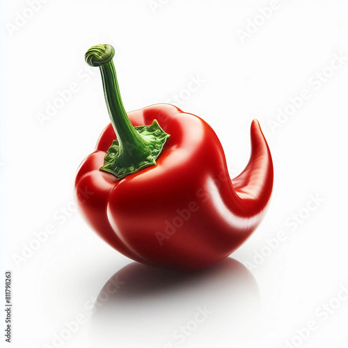 Pepper isolated Vegetables on white background Ai generative.