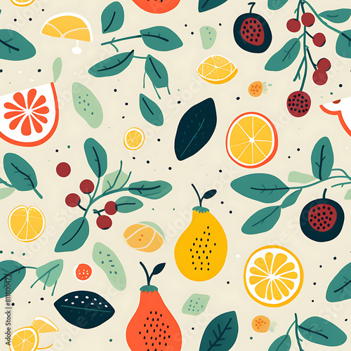 Fruit digital art seamless pattern  the design for apply a variety of graphic works