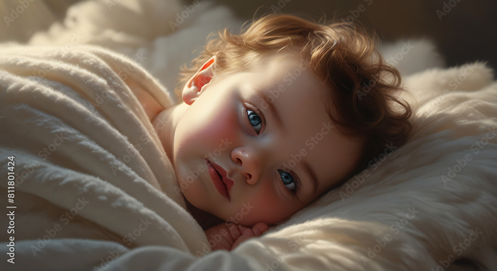 Ethereal Serenity: Cherubic Infant Resting on a Fluffy Cloud, sleeping infant child on a cloud in heaven, Ethereal Serenity: Cherubic Infant Resting on a Fluffy Cloud, sleeping infant child on a cloud in heaven,