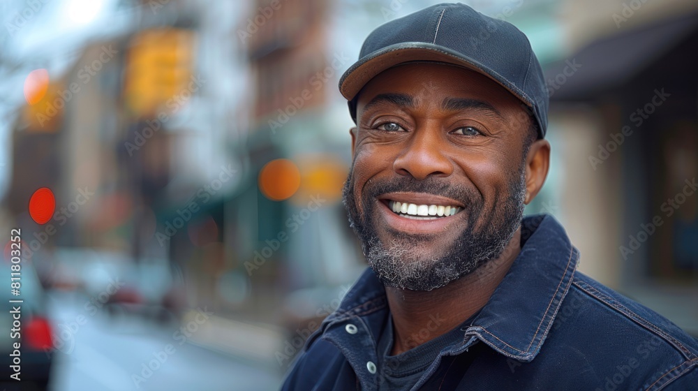 Photo portrait of a smiley deliveryman Photo portrait of a smiley deliveryman