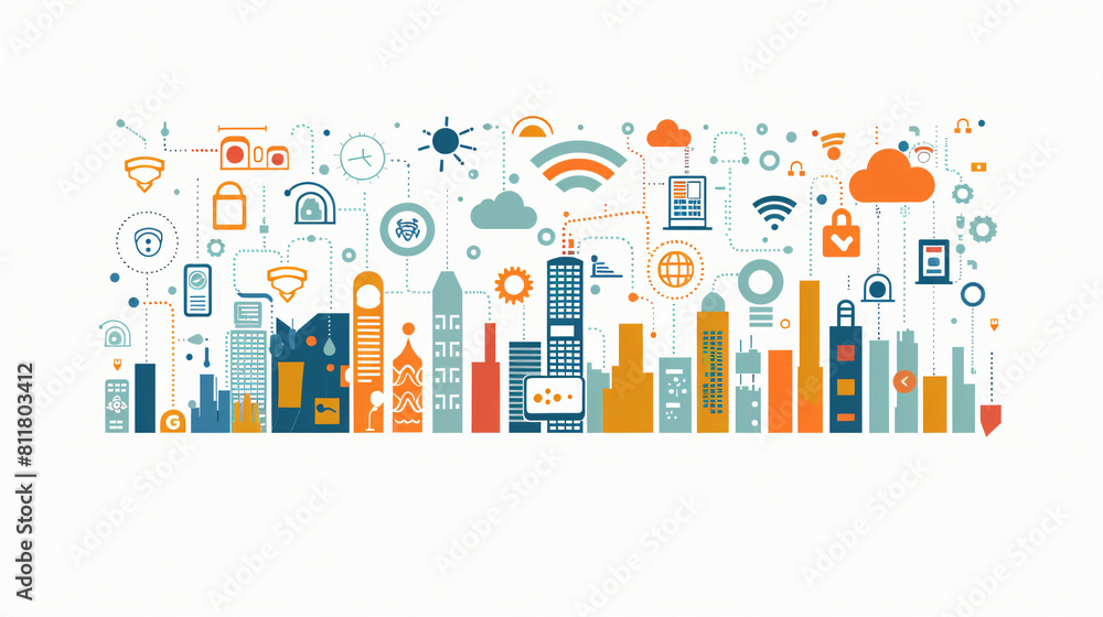 Vector of smart city and internet of things flat desig