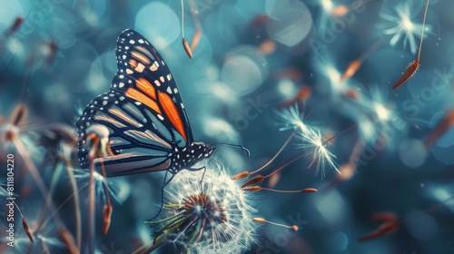 Beautiful Butterfly on Dandelion