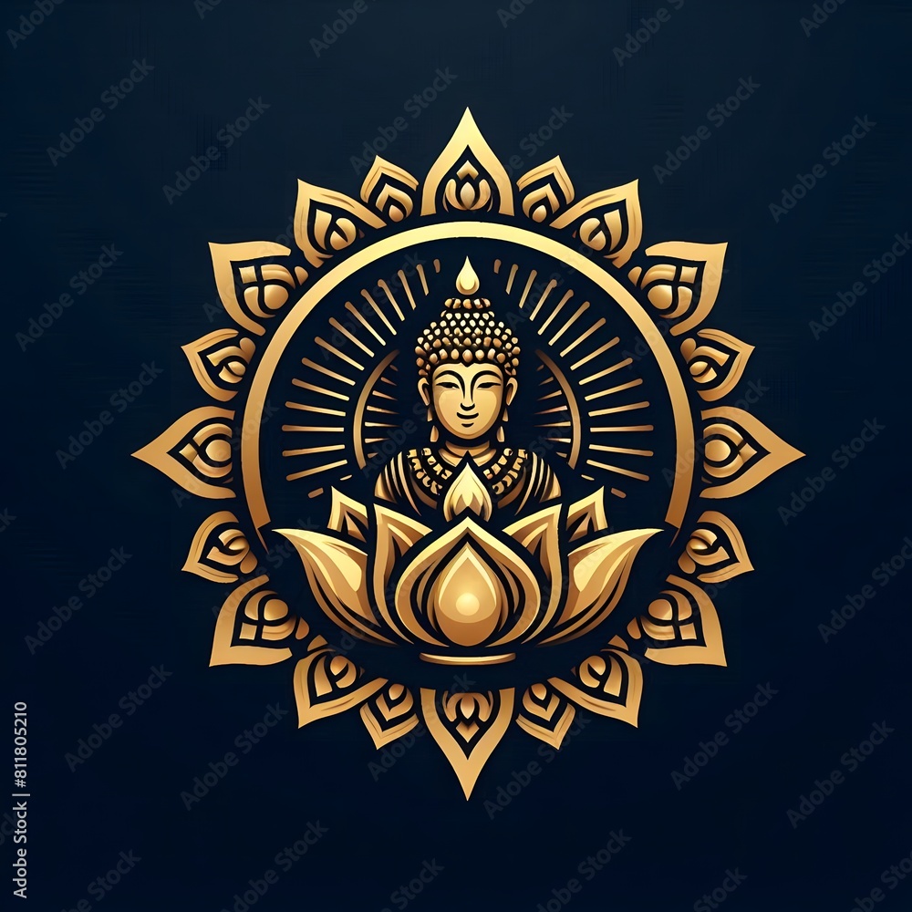 AI Generate of Luxury Premium Symbol Vector of Vesak Day with Buddha Statue, Buddha, Lantern, Candle Light, Lotus AI Generate of Luxury Premium Symbol Vector of Vesak Day with Buddha Statue, Buddha, Lantern, Candle Light, Lotus