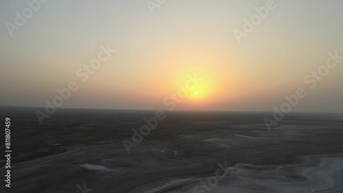 Aerial drone footage of rann of kutch  photo